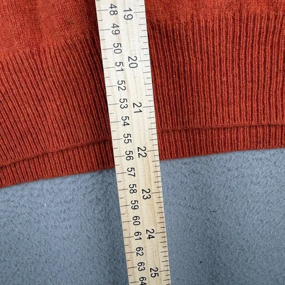 Polo By Ralph Lauren Sweater XL Orange 100% Lambs Wool V Neck Pullover SHRUNK - Picture 5 of 7